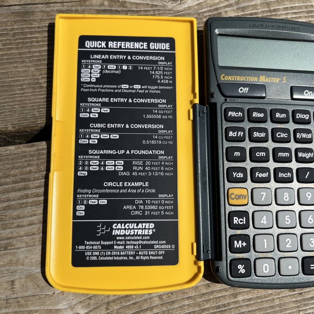 Calculated Industries Construction Master 5 4050 Handheld LCD Digital Calculator